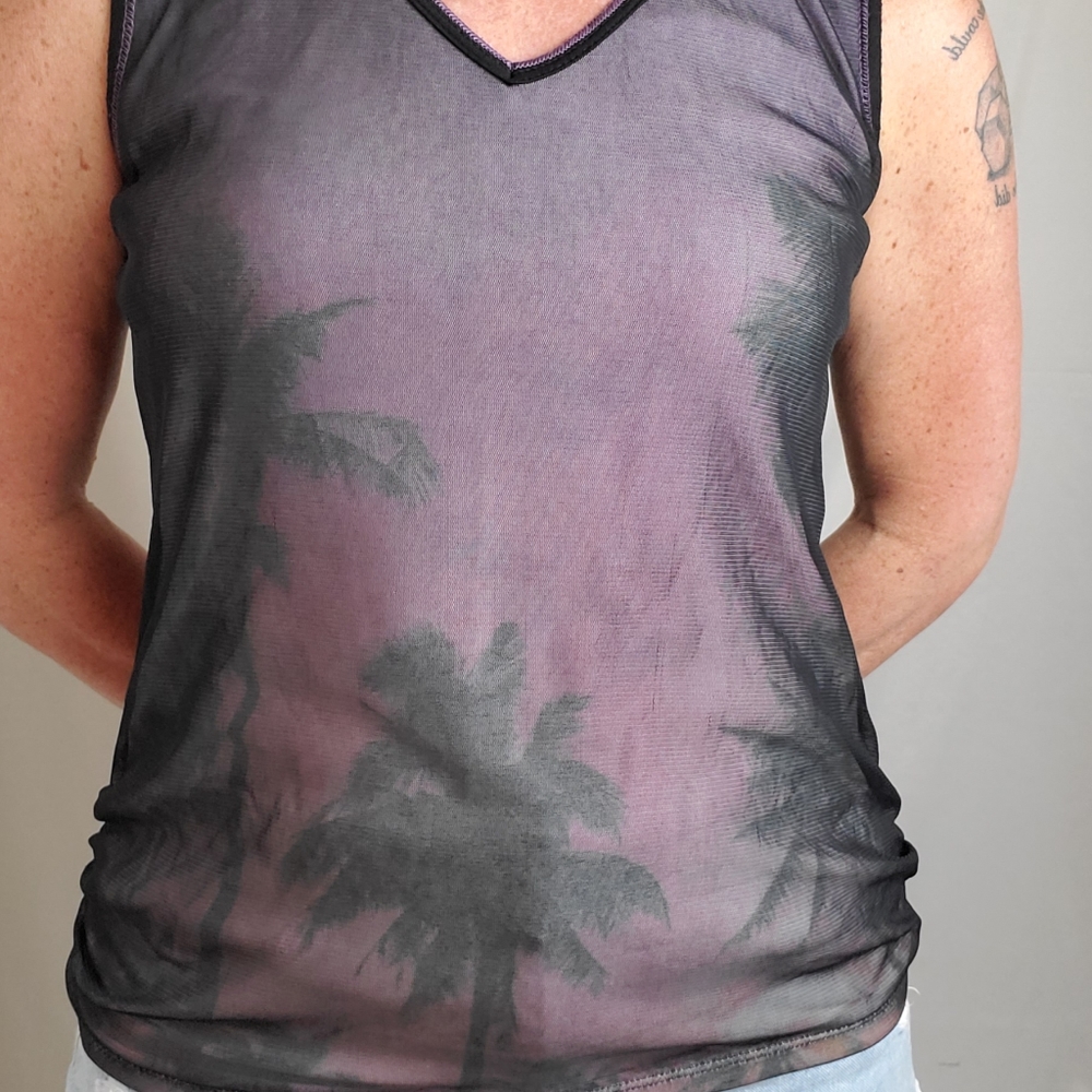 DKNY women's palm tree retro style tank top